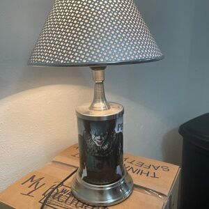 Horror Themed Table Lamp with Polka Dot Shade